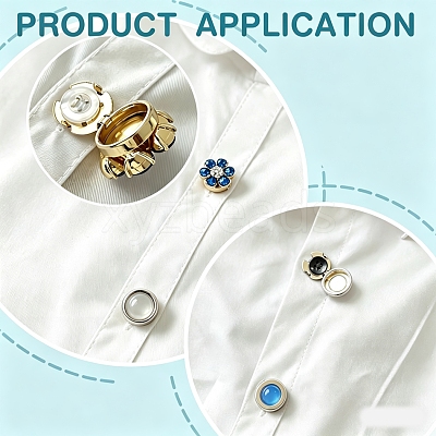 Flat Round Brass Button Covers Settings BUTT-WH0030-73E-1
