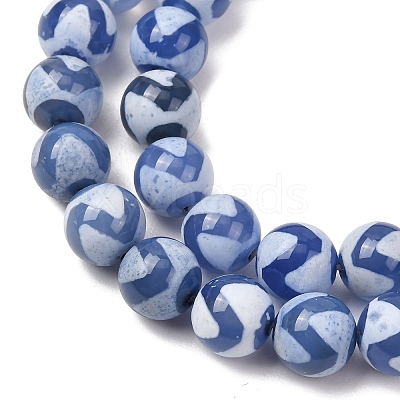 Natural Tibetan Wave Pattern dZi Agate Beads Strands G-B084-A05-02-1