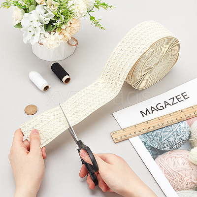 5 Yards Flat Polyester Elastic Wide Band OCOR-WH0090-052B-1