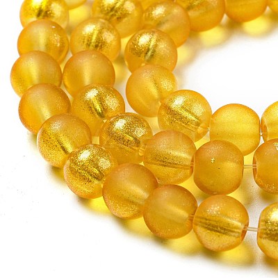 Spray Painted Glass Round Bead Strands DGLA-Q015-6mm-28-1