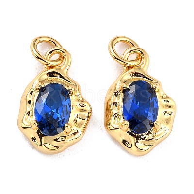 Brass Micro Pave Cubic Zirconia Pendant ZIRC-P089-19G-D-1