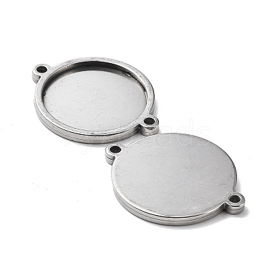 Non-Tarnish 201 Stainless Steel Cabochon Connector Settings X-STAS-E197-01P-1