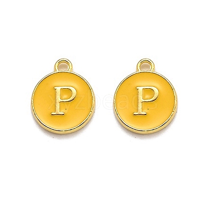 Golden Plated Alloy Enamel Charms LS-ENAM-Q437-13P-1