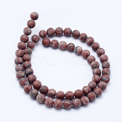 Natural Sesame Jasper/Kiwi Jasper Beads Strands X-G-F518-23-8mm-1