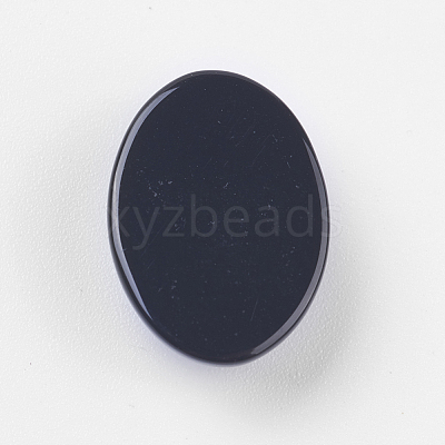 Natural Dyed & Heated Black Agate Cabochons G-BA8x6x3-1