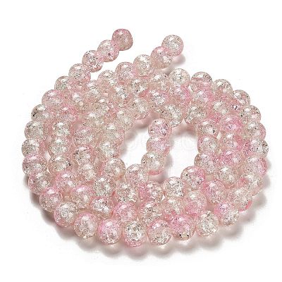 Spray Painted Crackle Glass Beads Strands CCG-Q002-10mm-01-1