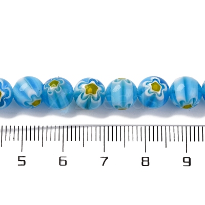 Handmade Millefiori Lampwork Beads Strands LAMP-G164-05H-1