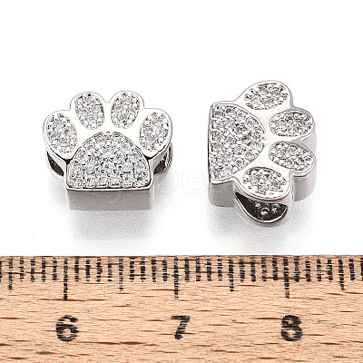 Brass Micro Pave Cubic Zirconia European Beads LS-ZIRC-T002-101-1