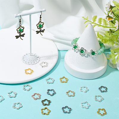 80Pcs 8 Styles Zinc Alloy Bead Frame FIND-SP0020-75-1