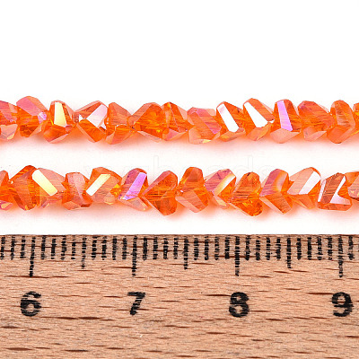 Electroplate Transparent Glass Beads Strands GLAA-N021-4mm-09-1