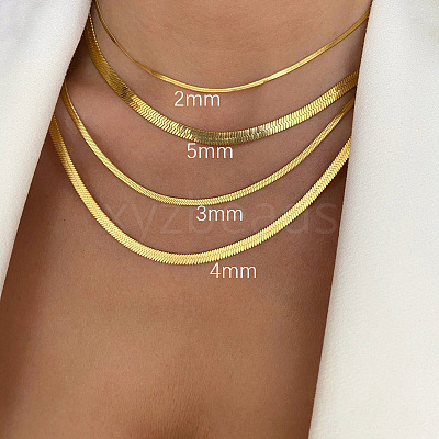 304 Stainless Steel Snake Chain Necklaces for Women WG80FEF-12-1