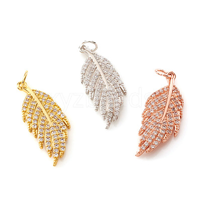 Brass Micro Pave Cubic Zirconia Pendants KK-I672-11-1