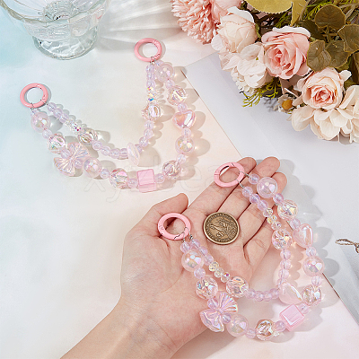 2Pcs Bowknot Heart Plastic Pendant Decorations DIY-BBC0002-28A-1