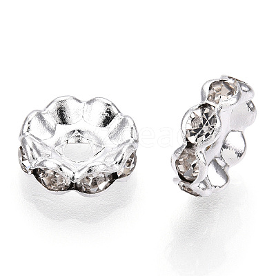 Brass Crystal Rhinestone Spacer Beads X-RB-A006-10MM-S-1