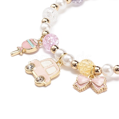 Colorful Alloy Enamel Cute Charms Bracelet BJEW-JB08661-03-1
