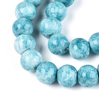 Baking Paint Glass Beads Strands DGLA-N016-10mm-08-1