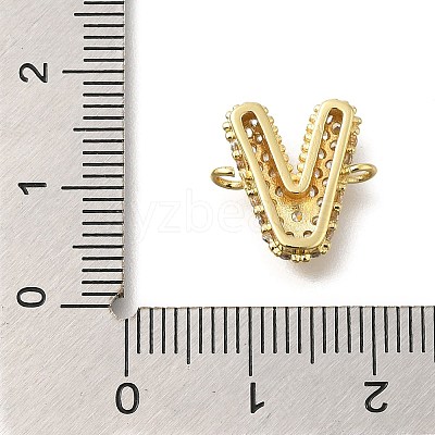 Brass Micro Pave Cubic Zirconia Letter Links KK-I717-04V-1