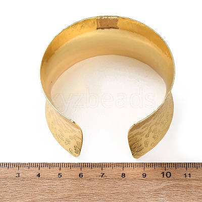 Hammered Brass Cuff Bangles for Women BJEW-A163-04B-G-1
