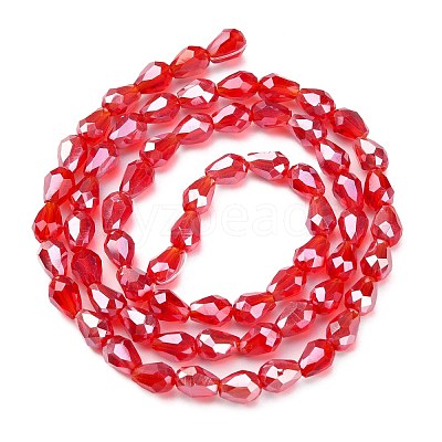 Electroplate Glass Beads Strands X-EGLA-R008-6x4mm-9-1