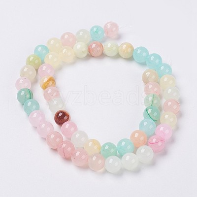 Natural Colorful Green Jade Beads Strands G-G757-01-4mm-1