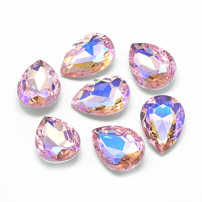 Pointed Back Glass Rhinestone Cabochons RGLA-T017-10x14mm-01-1