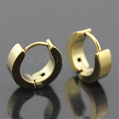 Brass Huggie Hoop Earrings EJEW-EE0002-252C-1