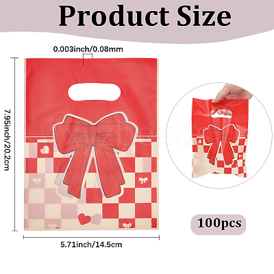 100Pcs Bowknot Printed Eco-Friendly Reusable Bags ABAG-SP0001-61A-D-1
