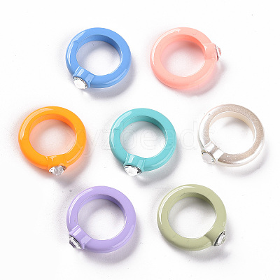 Opaque Acrylic Finger Rings RJEW-T016-06-1