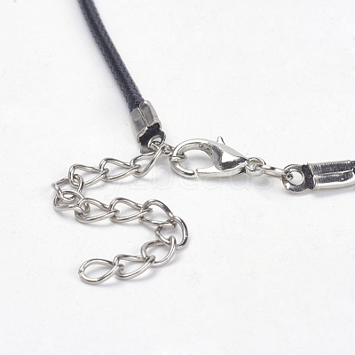 Black Imitation Leather Cord Necklace Making X-PJN472Y-1