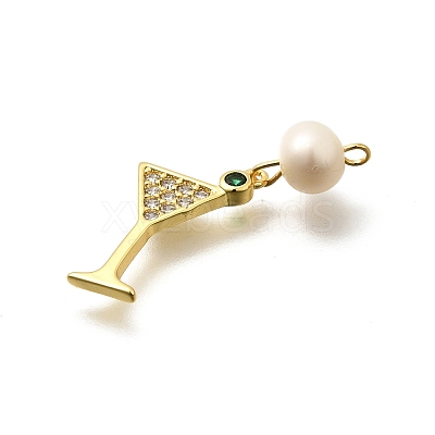 Brass Micro Pave Cubic Zirconia Pendants KK-Z093-23G-02-1