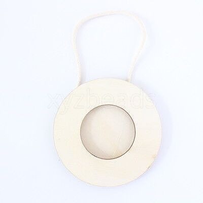Wood Photo Frame Pendants WOOD-WH0021-31-1