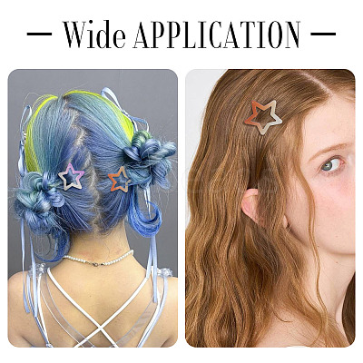 20Pcs Iron Enamel Snap Hair Clips PHAR-TADJ0001-08-1