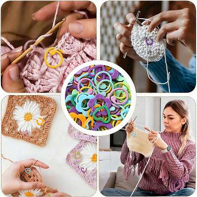 96Pcs 12 Styles Plastic Knittings Tool DIY-FS0010-60-1