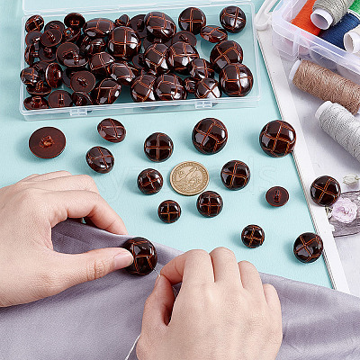 60Pcs 4 Style Plastic Shank Buttons BUTT-HY0001-19B-1