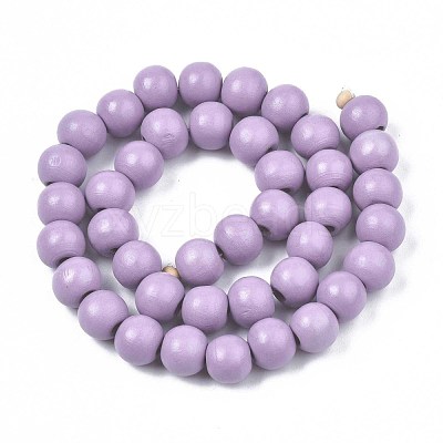 Painted Natural Wood Beads Strands WOOD-S053-54G-1