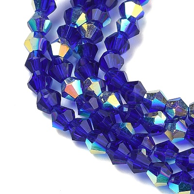 Electroplate Transparent Glass Beads Strands EGLA-K015-18T-1