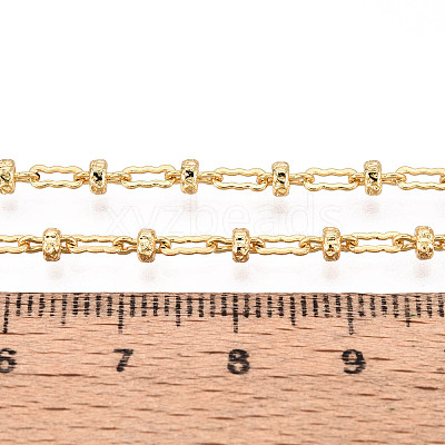 Brass Flat Round with Rectangle Link Chains CHC-T018-53G-1