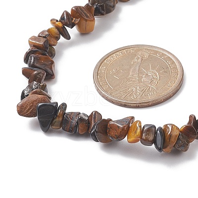 Natural Tiger Eye Chip Beaded Necklaces NJEW-JN04275-01-1