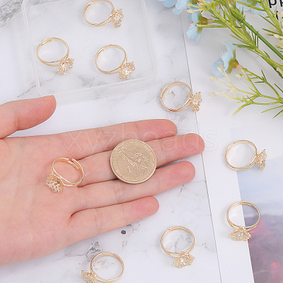 20Pcs Adjustable Brass Finger Ring Findings DIY-CA0005-62-1