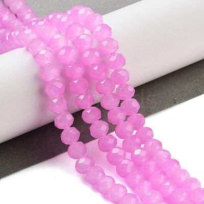 Baking Paint Imitation Jade Glass Bead Strands X-DGLA-A034-J6MM-A49-1