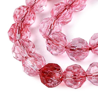 Crackle Transparent Glass Beads Strands GLAA-N068-06A-04-1