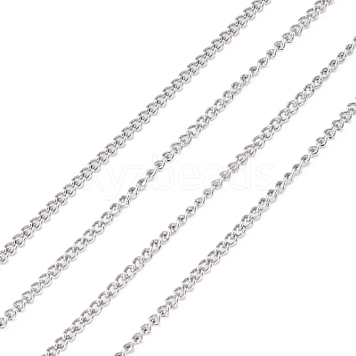 Non-Tarnish 3.28 Feet 304 Stainless Steel Curb Chains X-CHS-R008-04-1