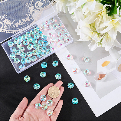 80Pcs Transparent Faceted Glass Connector Charms GLAA-SP0001-88A-01-1