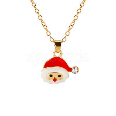 Christmas Alloy Enamel Pendant Necklaces FS-WGA5363-01-1