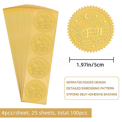 Self Adhesive Gold Foil Embossed Stickers DIY-WH0211-149-1