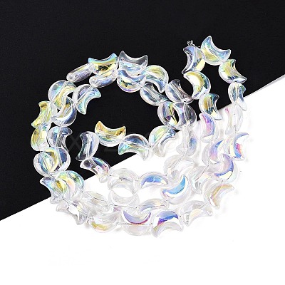 Electroplate Transparent Glass Beads Strands X-EGLA-N057-09A-01-1