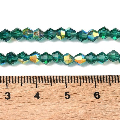 Electroplate Transparent Glass Beads Strands EGLA-K015-18I-1