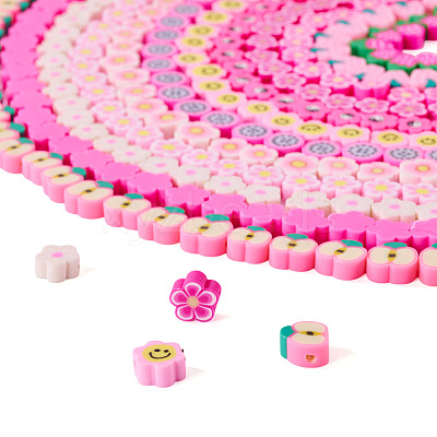 10 Strands 10 Styles Handmade Polymer Clay Bead Strands CLAY-TA0001-72B-1