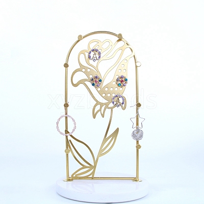 Rose Flower Iron Storage Jewelry Rack ODIS-G017-01C-1