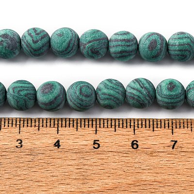 Synthetic Malachite Beads Strands G-F668-19-8mm-1